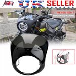 7'' inch Universal Motorcycle Headlight Fairing Screen Windshield For Cafe Racer