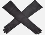 Genuine Sheepskin Leather Opera Length Party Plain Evening Elbow Gloves
