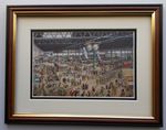 RAILWAY PRINT BY HELEN MCKIE - WATERLOO STATION - WAR FRAMED 15"X12"
