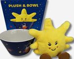 Children's Space Set: Ceramic Bowl & Sun Plush Blue/Yellow