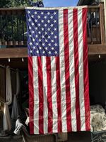 Vintage FlagZone 100% Cotton American Flag 5x10 Ft Sewn Stripes Made In USA Huge