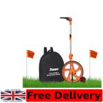 Collapsible Distance Measuring Wheel & Marking Flags Set for Accuracy - 10,000m