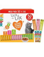 Webbox Lick-e-Lix Cat Treats Variety Mega Pack - Kitten Friendly (50 Pack)