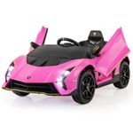 Kids Lamborghini Ride On Car 12V 4WD Electric Toy Pink with Remote