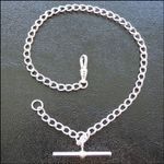 Solid Sterling Silver Pocket Watch Fob Lightweight Albert Chain .925 - FA462