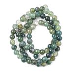 Green Moss Agate Beads Plain Round 4mm Strand Of 86+