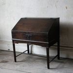 Antique 18th century country oak chest on stand, desk, table chest, bible box
