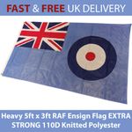 RAF Flag 5ft x 3ft Ensign Outdoor Heavy 110D Knitted Polyester for Flagpole