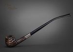 Mr. Brog WOODEN TOBACCO SMOKING PIPE 59 Hobbit Rust Churchwarden Black + Box