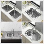 Stainless Steel Kitchen Sink Includes Complete Plumbing Kit Single Bowl Sink