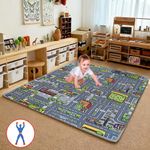 Interactive Kids Children's Rugs Town Road Map City Rug Play Village Mat 80x120