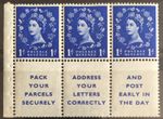 Rare GB QEII 1955 1d Ultramarine Wildings Booklet Pane SB25 Perf Type I Mint
