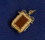 10.3g 2 Side gold filled Locket Carnelian Ornate Gf Onyx Vtg Victorian 1.2”