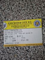 MATCH TICKET PREMIER LEAGUE LEICESTER CITY V MAN UTD 23rd aug 1997