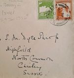 Palestine 1936 Nazareth Chailey Sussex  SM Dyce Sharp Cover A18