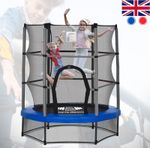 KIDS TRAMPOLINE 55 INCH & SAFETY NET STEEL FRAME JUMP EXERCISE CHILD OUTDOOR TOY