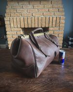 Extra Large Vintage Brown Leather Gladstone Travel Weekend Bag Holdall 50cm