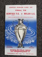 Benfica v AC Milan. European Cup Final 1963. Wembley Stadium. Eusebio, Rivera.