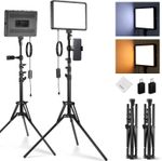 NEEWER BASICS 2 Pack LED Video Panel Lighting Kit, Bi Color 2700-6500K Dimmable