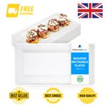 Bagasse Rectangular�Plates Disposable Paper Party Catering Biodegradable 26x13cm