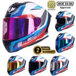 LS2 FF820 RAPID III FULL FACE MOTORCYCLE CRASH HELMET HYPER WHITE TINTED VISOR