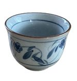 Vintage Japanese Porcelain Blue & Grey Tea bowl sake Cup. Very Good Condition