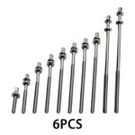 6 Pieces Drum Tension Rods Strong with Washers Drum Tight Screw M5 Drum Lug