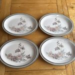 4 x Denby Romance Oval Steak Plates / Serving Platters, 30.5cm X 22.5cm Stonewar