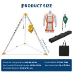 Confined Space Tripod Kit Rescue Tripod Fall Arrest 5-8 ft Legs 1200 lbs