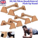 2x 30/40/50cm Fitness Push Up Bars Wooden Parallettes with Non-Slip Base Bars UK