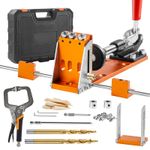 Pocket Hole Jig Kit Joinery Woodworking System Adjustable Depth with Clamp