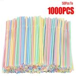 100-1000 Straws Flexible Plastic Bendy Colourful Drinking Straw Party Birthday