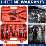 9 PC MECHANIC'S HOSE CLAMP RING PLIERS TOOL SET FLEXIBLE CABLE SWIVEL JAW CLAMP