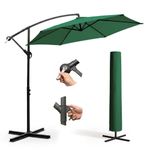 Keplin Banana Garden Parasol with Crank Handle & Cover 3m 6 Ribs 180gsm