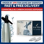 Pro Fizz 8g CO2 Cartridges Non-Threaded Syphon Gas Bulbs ADD Soda Siphon