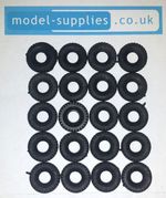 Dinky 20mm Reproduction Black Square Tread Tyres Dinky Supertoy Trucks etc