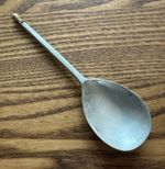 Replica Late Medieval Pewter Spoon, Brass Acorn Knop