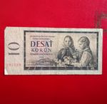 Czechoslovakia 10 Korun Banknote 1960 Europe Notes, Watermark, 1 Note