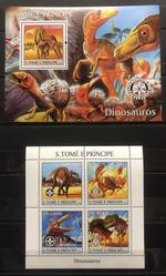 Dinosaurs / Prehistoric Fauna on stamps - Timbres - Sao Tome MNH** Del.10