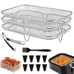 3 Tiers Stainless Steel Stackable Square Rack Air Fryer Rack for Ninja Air Fryer