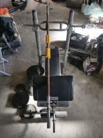 Bench & Bar And Weights 114kg All Together  Triceps Bar.Collection From Se18