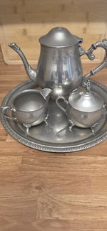 3 piece vintage silver plaed tea set