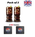 Pepsi Max Glasses (2pcs) 16oz Pepsi Glasses Pepsi Max Glass Pepsi Glass