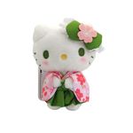 Hello Kitty Green Sakura Kimono Plush Mascot Keychain BNWT | Sanrio Japan 12cm