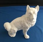 Vintage Bisque White Shepherd Dog Figurine (c. 1980s)
