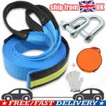 8T 5M Tow Rope Heavy Duty Towing Pull Strap Road Recovery Chain Hooks Car Van UK
