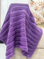 Easy Lavender Ridges Baby Blanket – Paper Knitting Pattern for Handmade Comfort