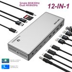 WAVLINK Thunderbolt 4 Docking Station Dual 4K Monitor 98W PD for Windows/MacBook