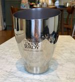 Duval-Leroy Silver Metal Champagne Ice Bucket with Handle 22cm Modern