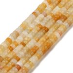 Topaz Jade Gemstone Heishi Beads - Natural Yellow Disc Crystals - 4.5mm-1 Strand